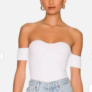 Helmut Lang White Off-Shoulder Top